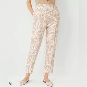 Ann Taylor The Zebra Print High Waist Pull-On Taper Pant